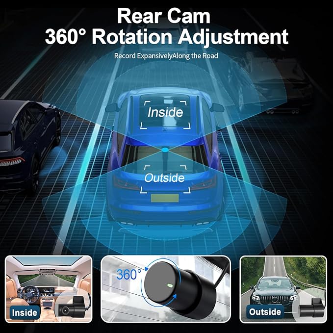 Mangoal Front 4K & Rear 1080p Dash Cam Custom fit for Toyota Camry & Camry Hybrid 2018 2019 2020 (Model B), LE L XLE SE XSE Sedan 4D, Integrated OEM Look, UHD 2160P Video, App & WiFi,128GB Card