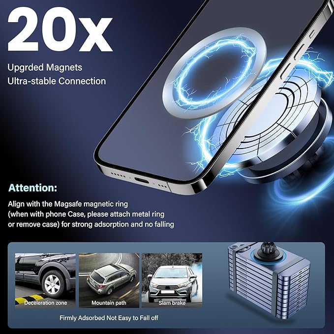 Car Phone Holder Fit for Toyota Camry 2021 2022 2023 2024 - for MagSafe Magnetic Cell Phone Mount for Camry Accessories 7 inch Touchscreen - Strong Magnets for iPhone (NOT FIT 9 inch)