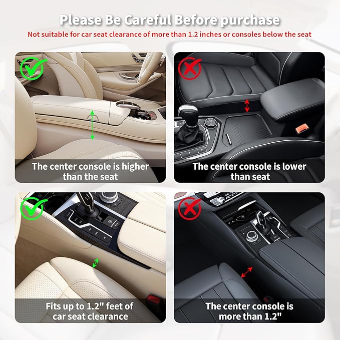 Kwak's Car Seat Gap Filler Organizer (2PC) – Fits 0.2"-1.2" Gap Premium Leather Car Console Organizer for Phone/Keys – Universal Front Seat Organizer for Car SUV Truck (Black)