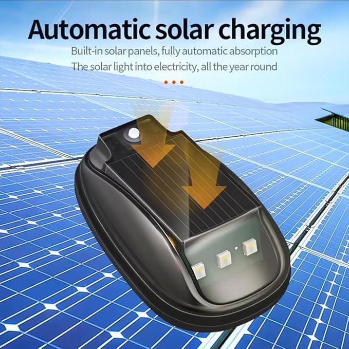 Solar-Powered Car Roof Light – Waterproof, Remote Control & Easy Installation, Solar Car Roof Light Kit, 8 Colors Wireless LED Strobe Lights with Remote Control for Trucks, Motorcycle, Vehicle (2pcs)