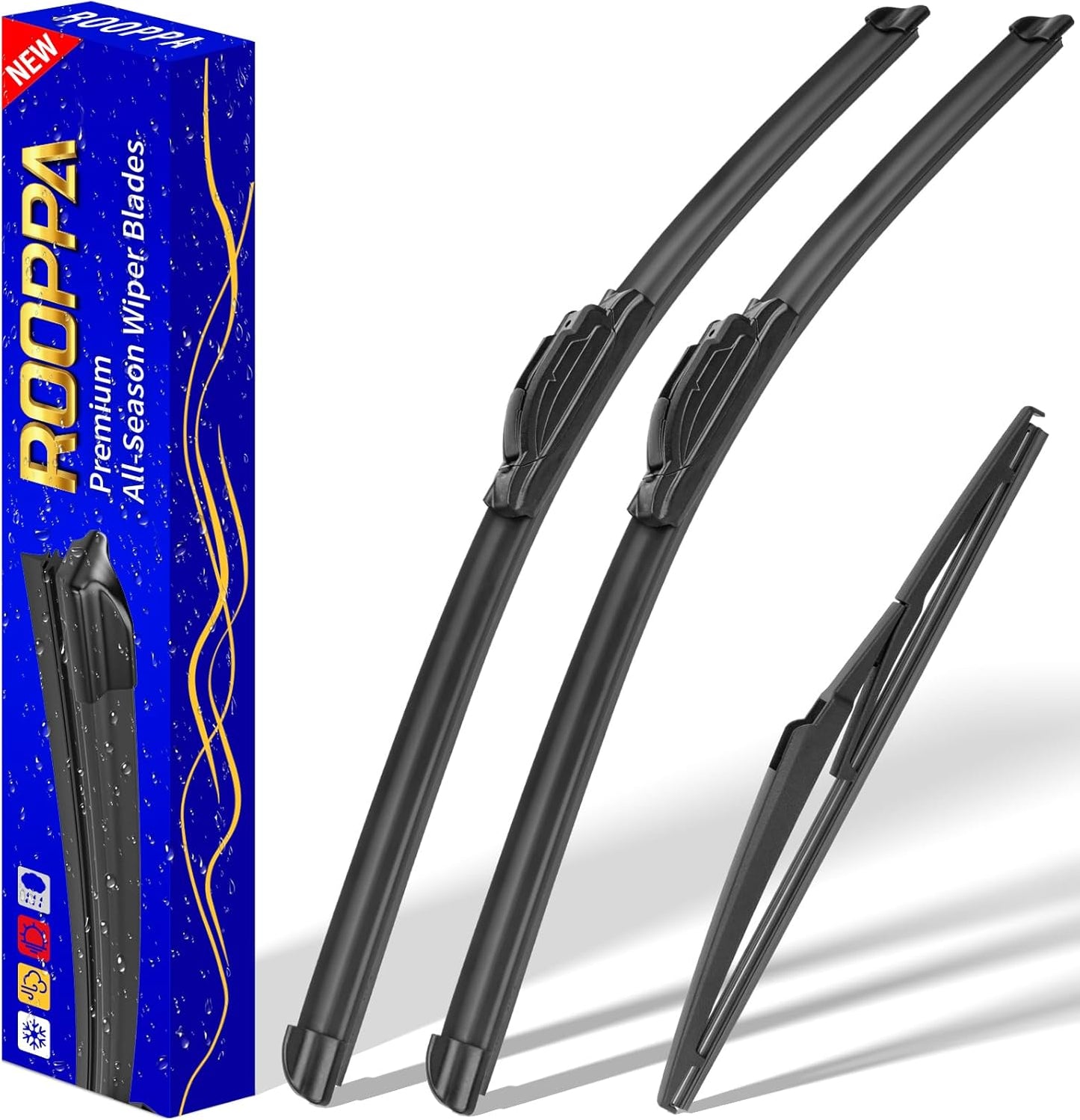 3 wipers Replacement for 2009-2018 2019 2020 Dodge Journey, Windshield Wiper Blades Original Equipment Replacement - 24"/19"/12" (Set of 3) U/J HOOK