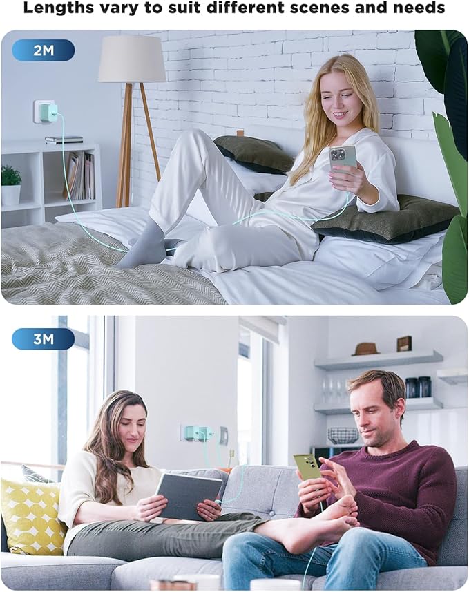 45W iPhone 16 15 Pro Max Charger Fast Charging 6FT/10 FT/10FT, Super Fast USB C Charger Block with Extra Long Type C Charging Cable, PD Quick Adapter 3.0 for iPhone 16 15/16e 15Pro/16 15 Plus-Green