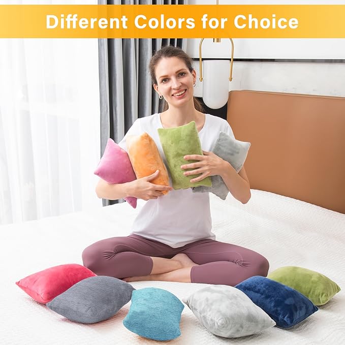 2 Pack Small Pillow, Cooling Memory Foam Mini Pillow 11 X 7 Inches for Sleeping, Travel, Nap and Neck, Knee, Lumbar Support, Tiny Cushion for Pet, Dogs (Blue)