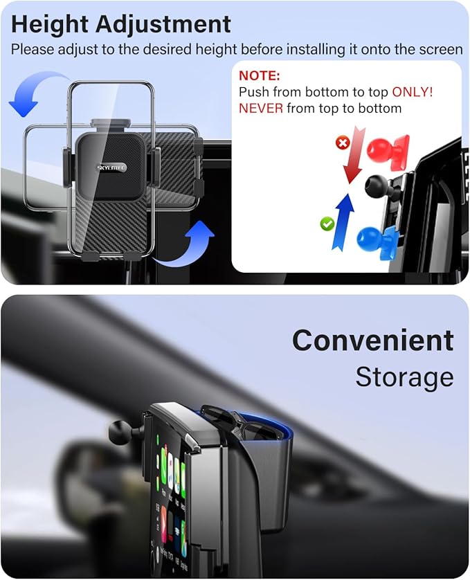 SKYLOTEC Car Phone Holder for Toyota C-HR CHR 2019 2020 2021 2022 Accessories 8-Inch Screen Fixed Clip, Automobile Cradles Phone Mount, Cell Phone Base Not Block Air Vent(Universal Holder)