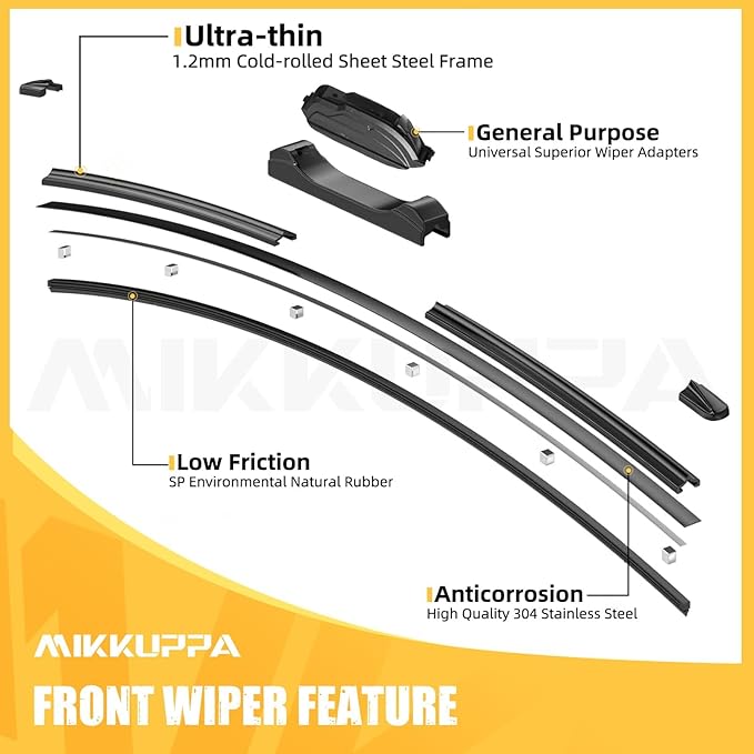 MIKKUPPA 20"+20"+12" Windshield Wiper Blades Replacement for 2003-2009 Honda Element, Front & Rear Wiper Blades Set, Durable Stable Quiet All Season (Pack of 3)