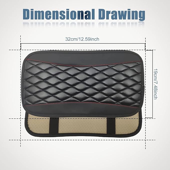 Leather Car Center Console Armrest Pad for Toyota Tacoma 2005-2023, Auto Armrest Cushion, Waterproof Seat Box Cover Protector, Vehicle Interior Decor Accessories, Red