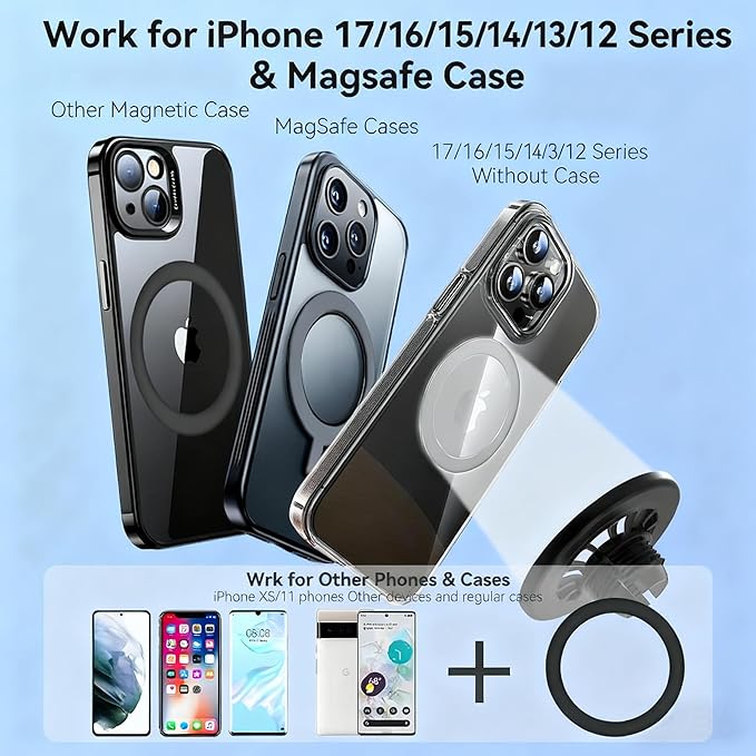 CLEC Fits for Magsafe Car Phone Holder Mount for 2019-2025 Volvo XC40 Magnetic Phone Holder Adjustable for Car Vent for iPhone 17/16/15/14/13/12 Series Magsafe Case All Phones