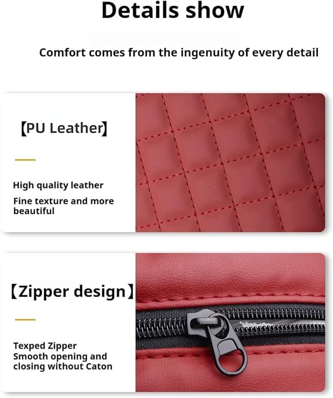 Center Console Cover Arm Rest Cushion Leather Car Armrest Box Pad with Pocket and Tissue Box Auto Armrest Cover for Sedan Vehicle (Coffee)