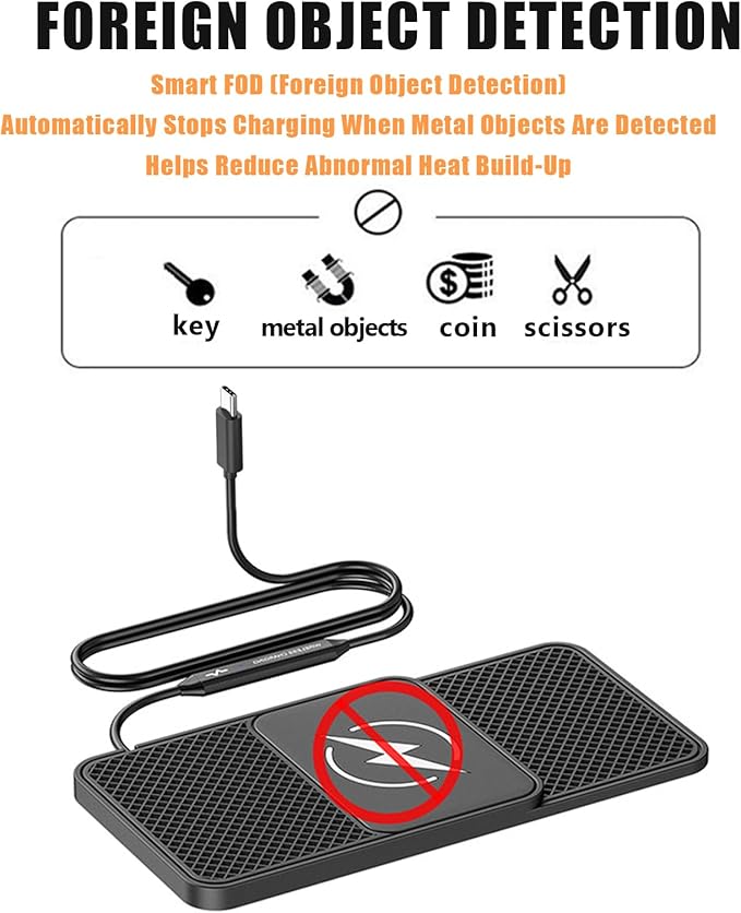 Wireless Car Phone Charger for Lexus RC 300/350/300 F SPORT/350 F Sport, Type C/USB 20W Fast Charging Pad, Non-Slip Charging Station for Travel Home Office Desk, Lightweight,Type-C