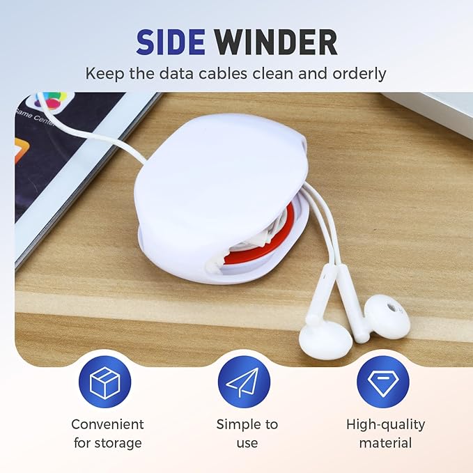 Automatic Cord reel for Phone Cords, Retractable Cable Management Charging Cord Organizer, Small Winder Case for USB Cable Headset Cord Charger Cable for Travel and Organization (ORANGE)