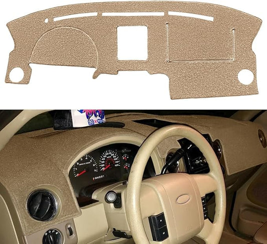 Yiz Dash Cover Mat Custom Fit for Ford F150 Pickup Truck 2004 2005 2006 2007 2008 / Lincoln Mark LT, Dashboard Cover Pad Carpet Protector J58 (Beige)