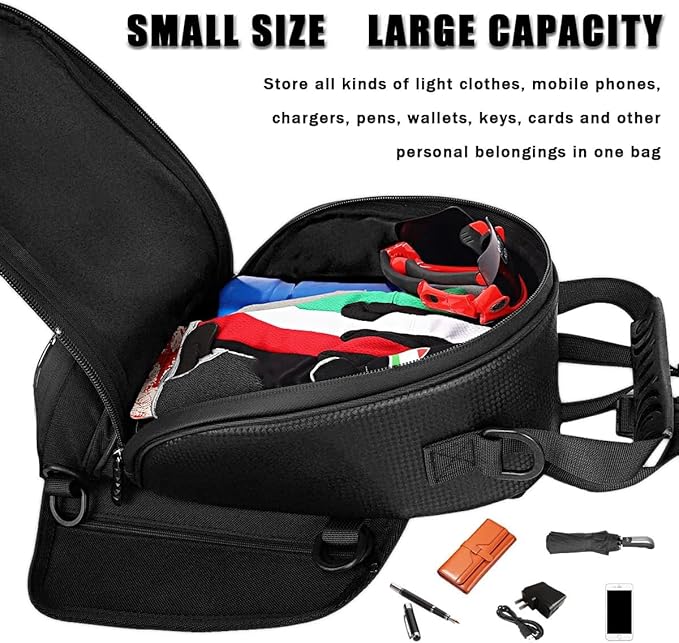 Motorcycle Tank Bag for Ducati Monster 937 Monster 821 1200 1200S, Strong Magnetic Waterproof Oxford Black Motorbike Quick Release Pannier Bag