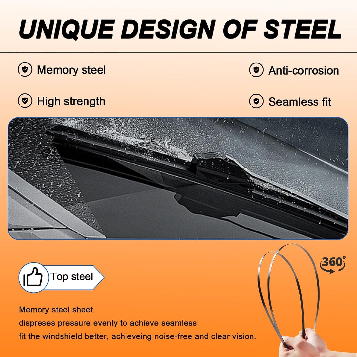 HULADAED® 22'' 20'' 16'' Windshield Wipers Replacement for Toyota 4 Runner 2009-2003,Silicone Front Rear Wiper blades for MY Car-All Weather & Quiet(3 PACK)
