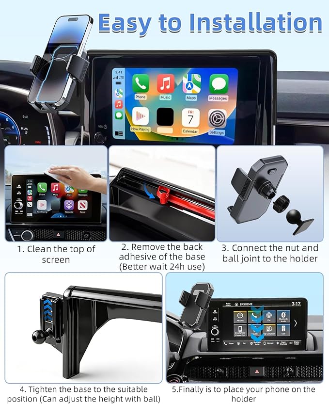 PZK Car Phone Mount for Toyota Tundra 2022-2025 2026 /Sequoia 2023-2026 Limited/Platinum Accessories 14-Inch Screen Car Phone Holder Auto Lock 360° Rotation Hands Free Phone Cradles Not Affect Vent
