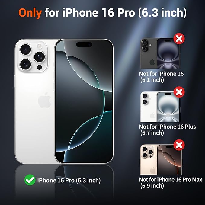 SUPFINE Magnetic for iPhone 16 Pro Case (Compatible with MagSafe) (Military Grade Drop Protection) Slim Translucent Matte Shockproof with Anti-Fingerprint Phone Case,Light Blue