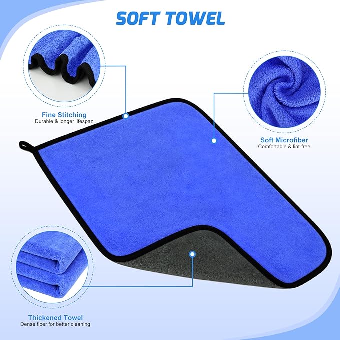 Nilight 15PCS Car Detailing Kit Auto Cleaning Tools Wash Set with Storage Carry Bag Beginners Easy to Use for Interior Exterior Car Care Clean Windshield Dashboard Seat Air Vents Wheels Tires, Blue
