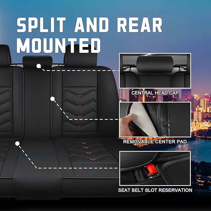 CTDS Car Seat Covers for Jeep Grand Cherokee L 2021-2026, Stylish Sport Seat Cover, Premium Nappa Leather Car Seat Cover. Automobile Seat Covers Sets.(Luxury 5 Seats/Black)
