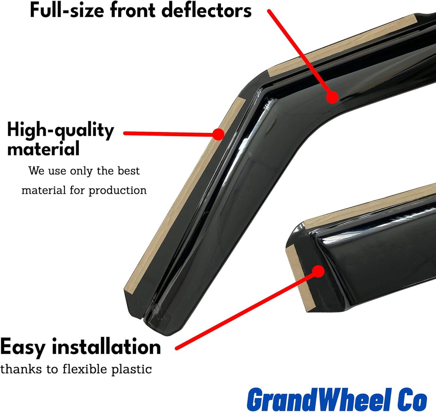 Window Deflectors Smoke Tinted In-Channel Side Window Vent Visor Deflectors Rain Guards Compatible with Cherokee 2014-2023 4pcs. -GW0098