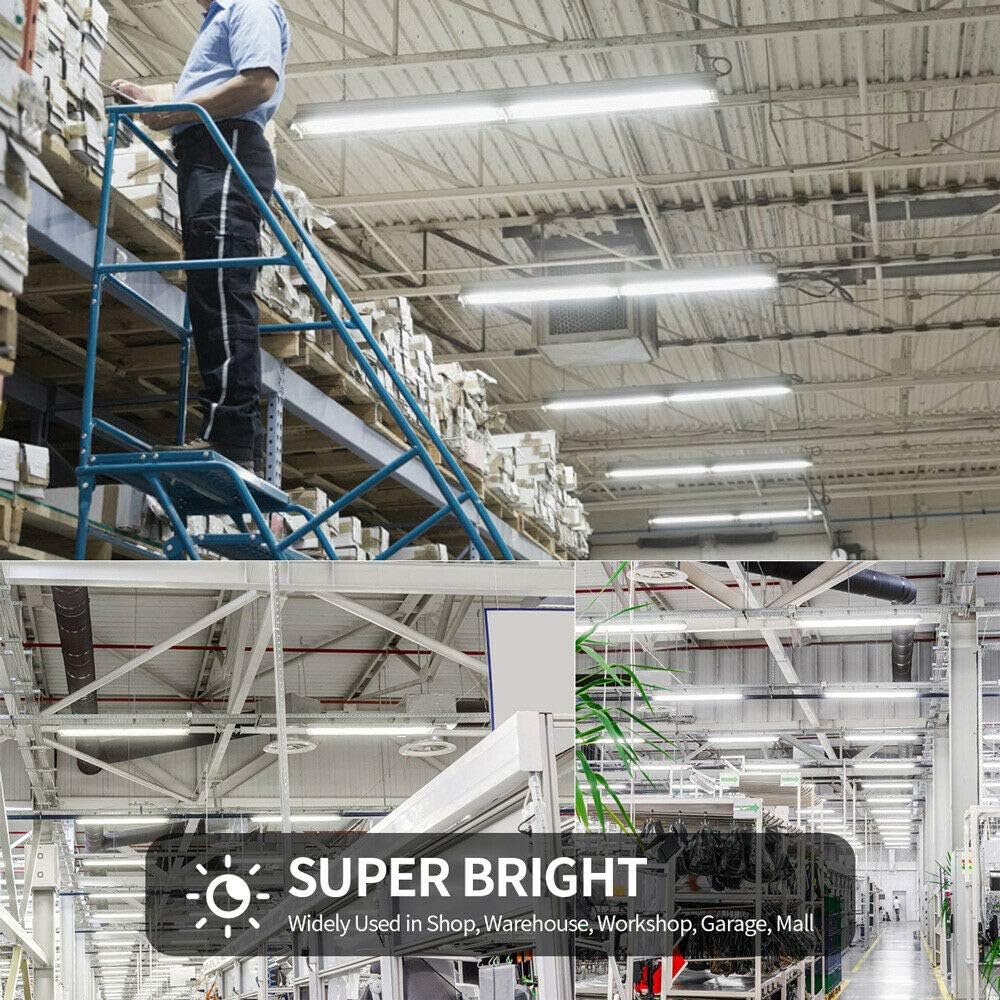 (6-Pack) 4FT LED Shop Light, 72W 6000K Cold White 9500LM Super Bright T8 Integrated LED Tube, 4 Rows Linkable Shop Lights, T8 LED Tube Lights, 4 LED Shop Lights for Garage 4 Foot with Plug