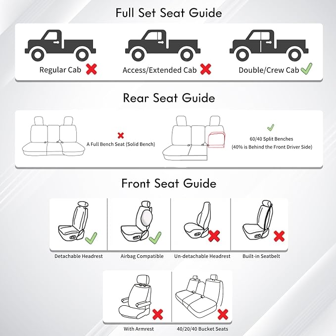 Huidasource Tacoma Seat Cover Front & Rear, Full Coverage Waterproof Leather Custom Cover Fit for 2016-2023 Double & Crew Cab Toyota Tacoma SR SR5 Limited TRD Sport/Pro/Off Road (Full Set/Black&Red)