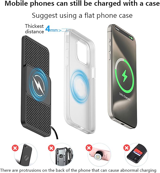 Wireless Car Charger Pad for Lexus RX AL30 RX 350 RX 350h RX 450h+ 2022 2023 2024,20W Fast Wireless Phone Charger Cell Phone Cordless Charging mat,Non-Slip Phone Charging,30cm Cable Type-C