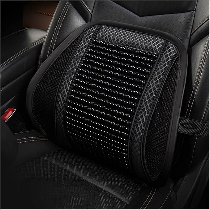 TOMSE Car Seat Chair Back Cushion for BMW X3 G01 2019 2020 2021 2022 2023 2024, Wooden Beads Ventilate Mesh Lumbar Brace Strong Durable Relieve Fatigue Summer Interior Accessories,C-Waist Cushion