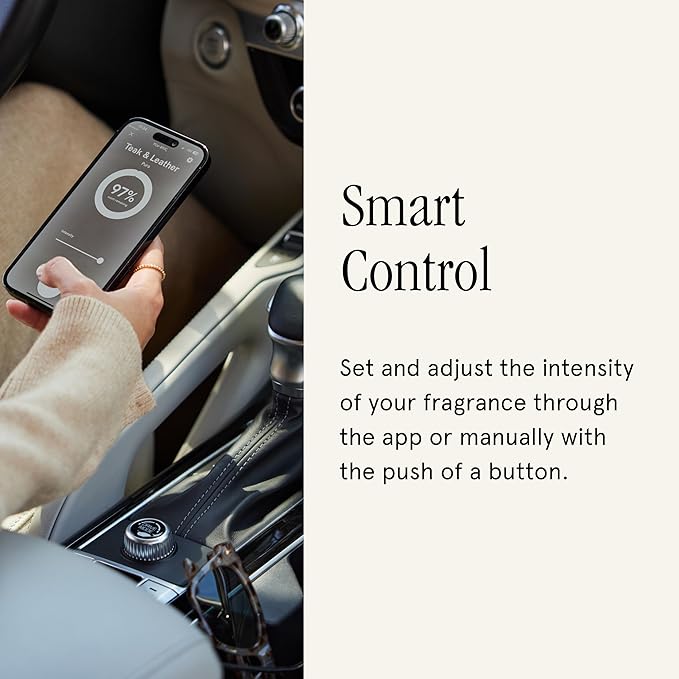 Pura Car Pro - Smart Fragrance Diffusion - Rechargeable & Cordless Fragrance Diffusion - Portable Smart Car Diffuser with USB-C Cable - Start & Stop Accelerometer Detects Motion - New Car Fragrance