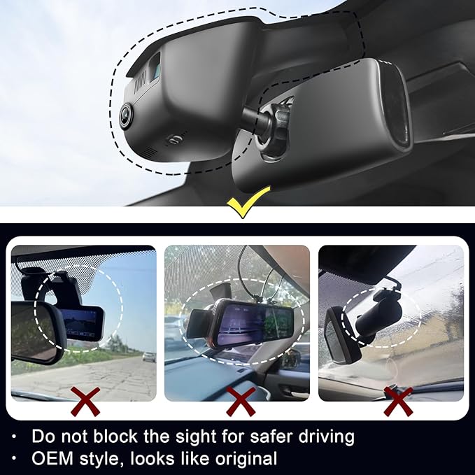 Mangoal Front 4K & Rear 1080P Dash Cam Custom Fit for Dodge Challenger 2015 2016 2017 2018 2019 2020 2021 2022 2023(Model B), GT R/T SXT SRT Hellcat R/T Scat Pack, UHD 2160P, WiFi & App,128GB Card