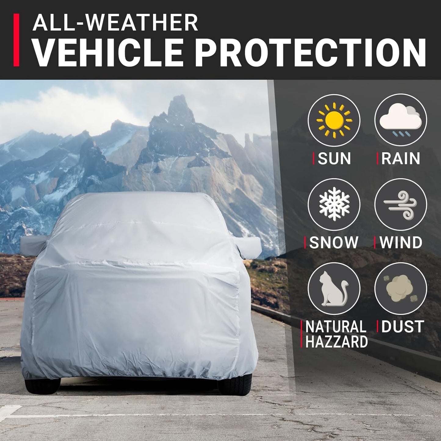 iCarCover Fits 2010-2024 F-150 Raptor SuperCrew Cab, 5.5 ft Regular Bed Ford Truck Cover Automobiles Form-Fit Padded Full Exterior Waterproof Automobiles Protection Covers