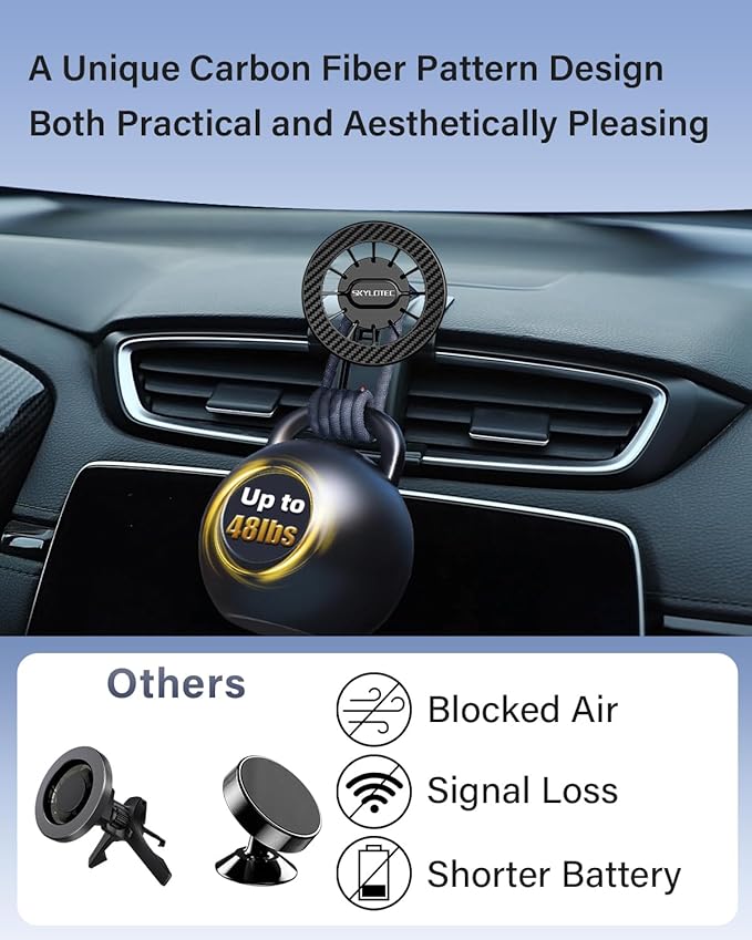 SKYLOTEC Car Phone Holder for Honda CR-V CRV 2017 2018 2019 2020 2021 2022 Accessories Automobile Cradles Magnetic Phone Mount Compatible with MagSafe, Strong Magnets Cell Phone Base