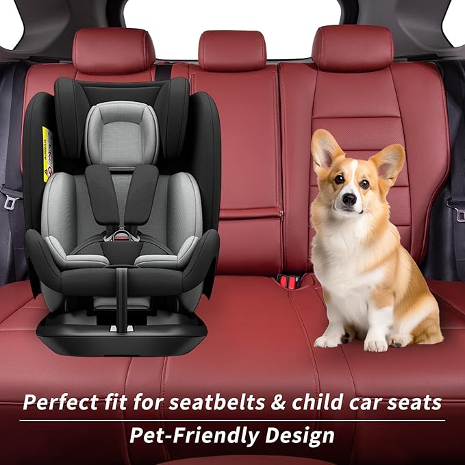 coverdream Rav4 Seat Covers Custom Fit for 2019-2025 Toyota RAV4 LE,XLE,XLE Premium,Limited SUV,Fully Covered,Luxury Waterproof Leather Car Seat Protector(Full Set,Wine Red)