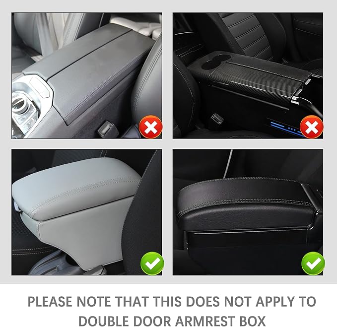 IHOTDER Patchwork Leather Center Console Covers for Cars,Upgraded Arm Rest Cover for Car with Side Storage Pocket for Car Seat Organizer,Middle Console Cover Stylish Car Decoration (Blue)