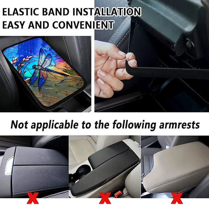 Southwestern Ethnic Vehicle Center Console Armrest Cover Pad,Western American Car Accessories Middle Console Cushion Pad,Auto Arm Rest Mat Aztec Gifts for Women Men Dad for Most Vehicle SUV Truck