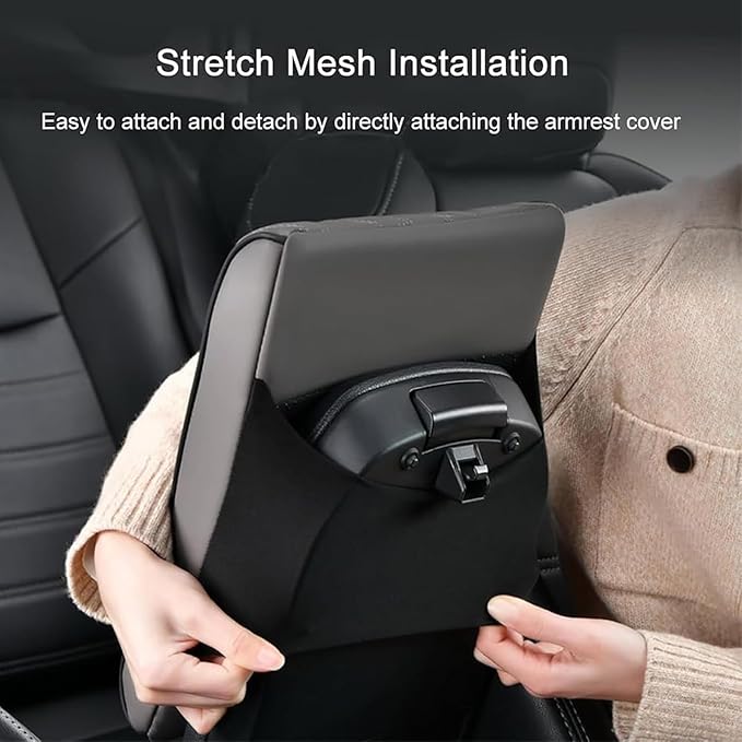 Car Center Console Cover for Ford Edge Sport 2011-2014, Universal Memory Foam Leather Comfortable Soft Armrest Box Pad Cushion Protector Accessories Easy to Clean,Red