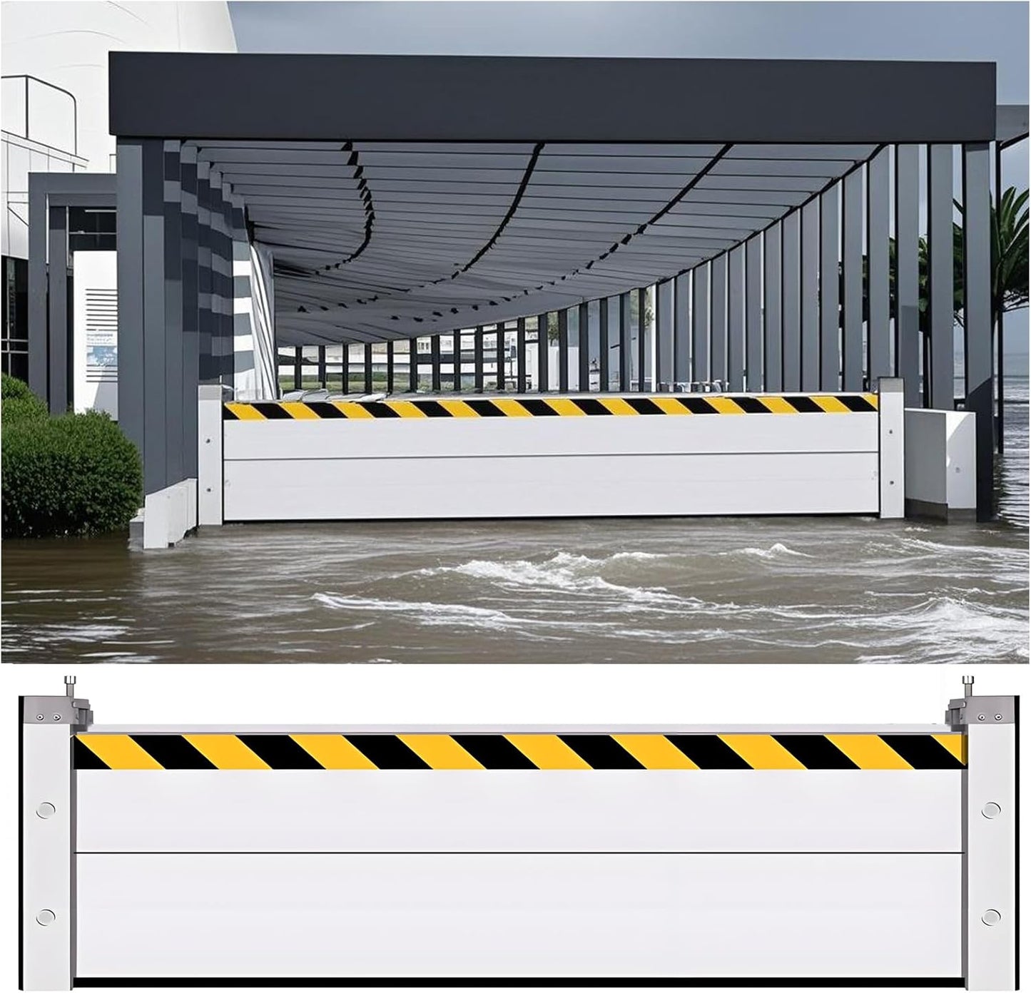 Flood Barriers for Home Exterior - Aluminum Alloy Outdoor Easy Flood Barrier Garage Doors Water Barriers for Flooding,H47.2 Inch/L6.5FT