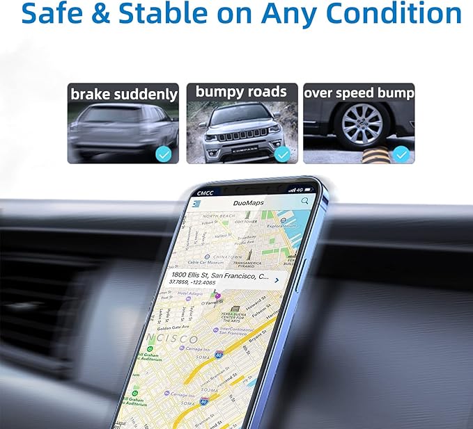 Magnetic Phone Holder for Car, [ 2 Groups Super Strong Magnet ] [ 360° Rotation ] Universal Dashboard Car Mount Holder Compatible with All Smartphones (Black)