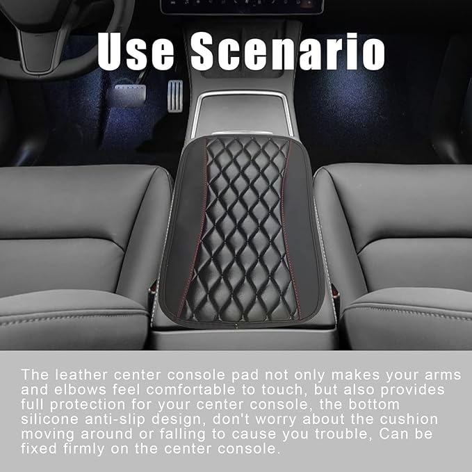 Leather Car Center Console Armrest Pad for Toyota Tacoma 2005-2023, Auto Armrest Cushion, Waterproof Seat Box Cover Protector, Vehicle Interior Decor Accessories, Gray