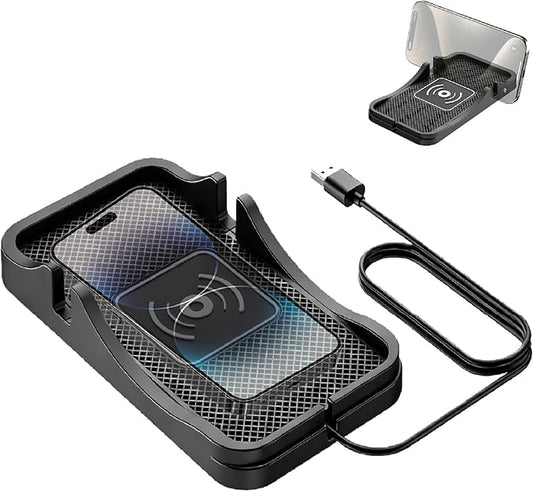 Non Slip Wireless Charger Mat for Mazda CX-3 CX-5 CX-30 CX-50 CX-7 CX-9 CX-70 CX-90 MX-30 Tribute 2001-2026, Type-C/USB Car Wireless Charger Non-Slip Phone Charging Wireless Car Charger