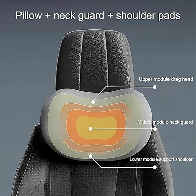 Car Headrest & Lumbar Support Cushion For Toyota Corolla Cross 2022 2023 2024, Ergonomic Car Seat Headrest Memory Foam Neck and Back Pillow Kit Breathable Removable for Driving Fatigue Relief