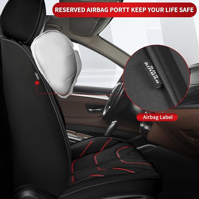 TTX LIGHTING Car Seat Covers fit for Toyota 4runner 2003-2026 Full Set: Premium Leather Automotive Seat Cover with Airbag Compatible Waterproof (5 Seats, Redline)