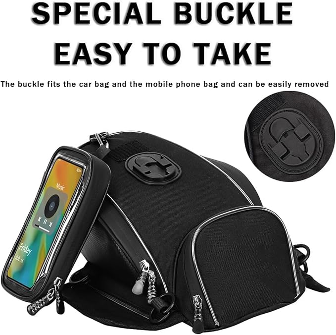 Motorcycle Tank Bag for Ducati Monster 937 Monster 821 1200 1200S, Strong Magnetic Waterproof Oxford Black Motorbike Quick Release Pannier Bag