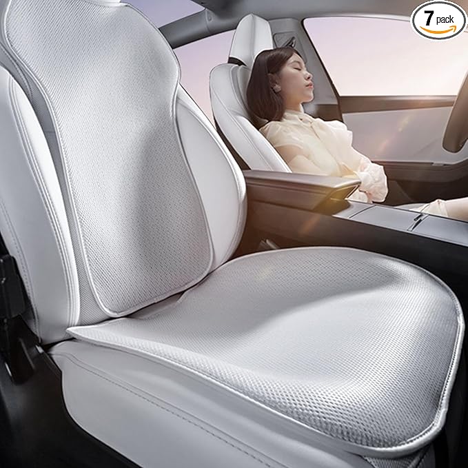 Seat Cover Custom Fit for Tesla Model Y Juniper 2020-2026 Front and Rear Car Seat Cushion Protector Pad Set All Seasons Breathable (Without Logo)