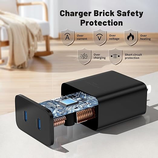 45W Dual Port Super Fast Charger with Long USB C to C Cable 10ft,Type C Wall Charger Block and Android Phone Charging Cord for Samsung Galaxy S26 Plus/S25 Ultra/S25+/S24+/S24/S23+/S22+/S21/S20/Note 20