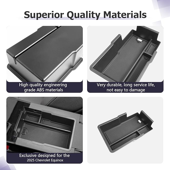 LUWU 2025 2026 Equinox Center Console Organizer Compatible with 2025 2026 Equinox Accessories Under Console Tray Armrest Console Organizer Equinox 2026 Accessories 2Pack (Not for EV Model)
