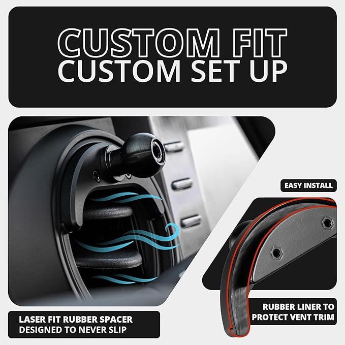 Tackform LINK Vent Phone Mount Compatible with 2016-2023 Toyota Tacoma and 2014-2021 Toyota Tundra | Aluminum | Zero Slip | Universal Magnetic Phone Holder | 2" Arm | Yellow | (NOT MAGSAFE Compatible)