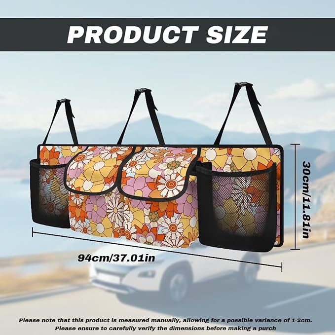 Floral Flowers Car Trunk Organizer Auto Hanging Seat Back Storage Hanging Backseat Car Organizer,Car Accessories