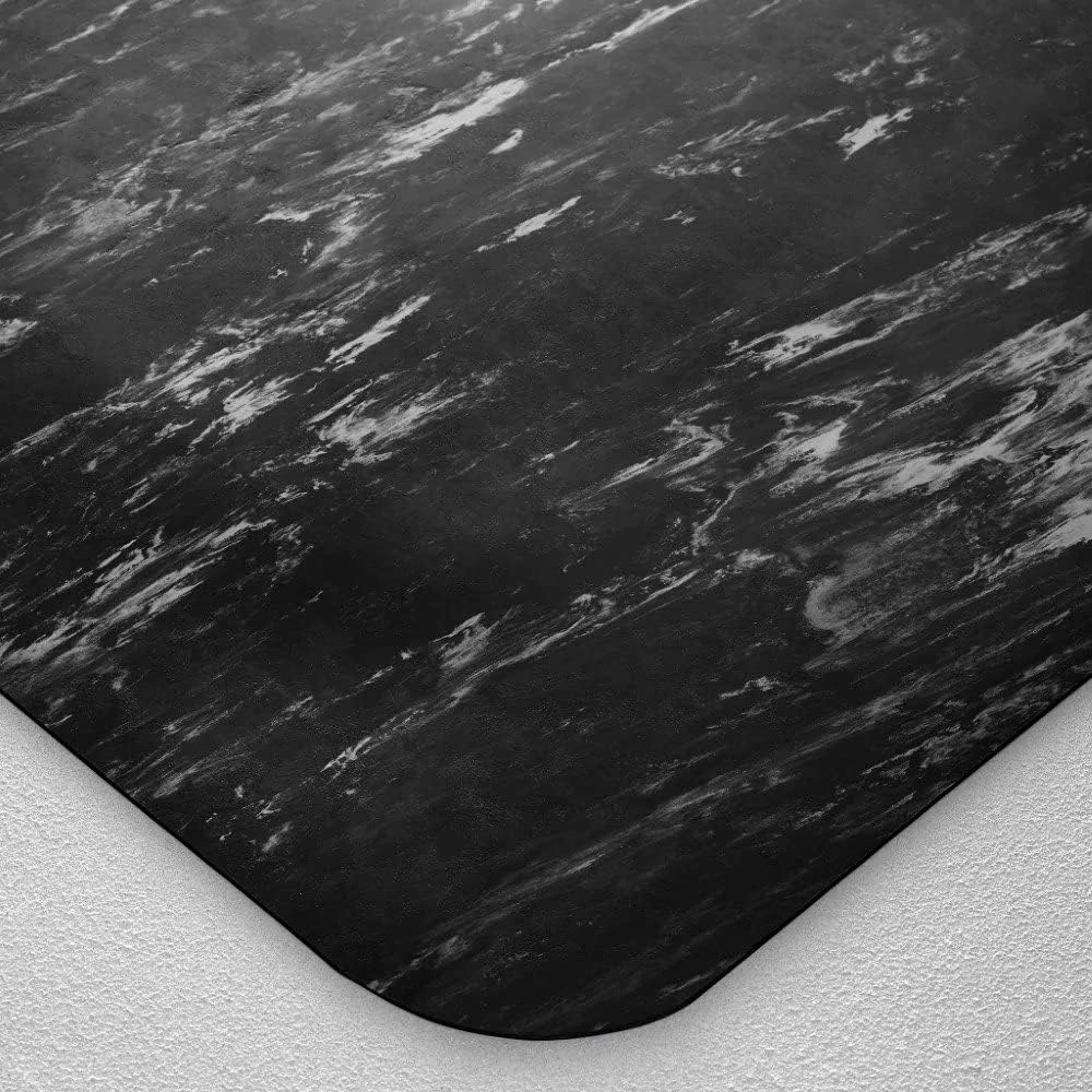 Consolidated Plastics Anti-Fatigue Marble Floor Mat, Commercial Grade Standing Support for Leg & Back Pain, Thick Heavy-Duty Rubber Made in USA (Black, 3' x 5')
