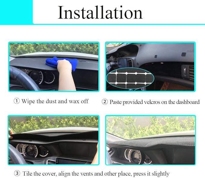 Yiz Dash Cover Mat for Ford Mustang Dashboard Pad Carpet (Black) J289