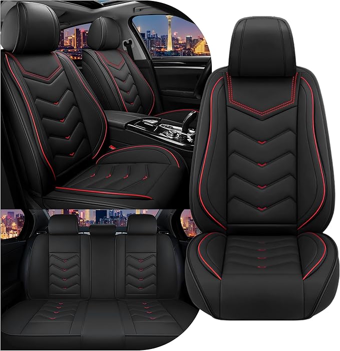 CTDS Car Seat Covers for Chevy Equinox 2005-2026, Stylish Sport Seat Cover, Premium Nappa Leather Car Seat Cover. Automobile Seat Covers Sets.(Standard 5 Seats/Black)
