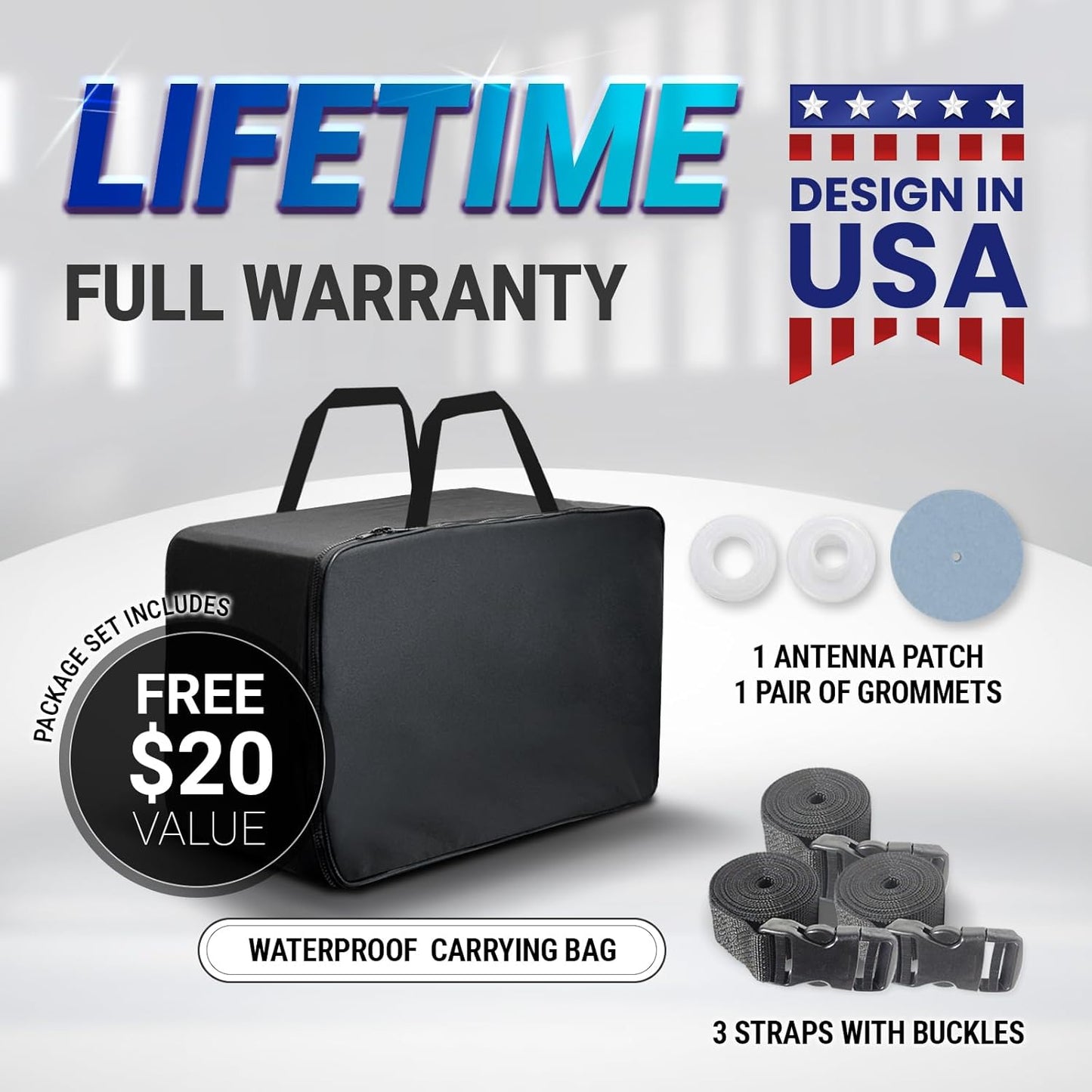 iCarCover Custom Car Cover for Pontiac Bonneville (1971-1976) Waterproof All-Weather Rain Snow UV Sun Protector Full Exterior Indoor Outdoor Car Cover (Stripe - Gray/Black)